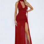 Wildflower Way Knit Sequin Maxi Dress Wine