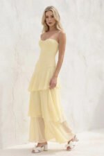Tiered Chiffon Maxi Dress in Yellow - Image 4