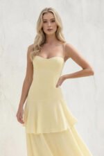 Tiered Chiffon Maxi Dress in Yellow - Image 2