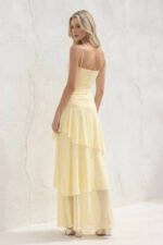 Tiered Chiffon Maxi Dress in Yellow - Image 3